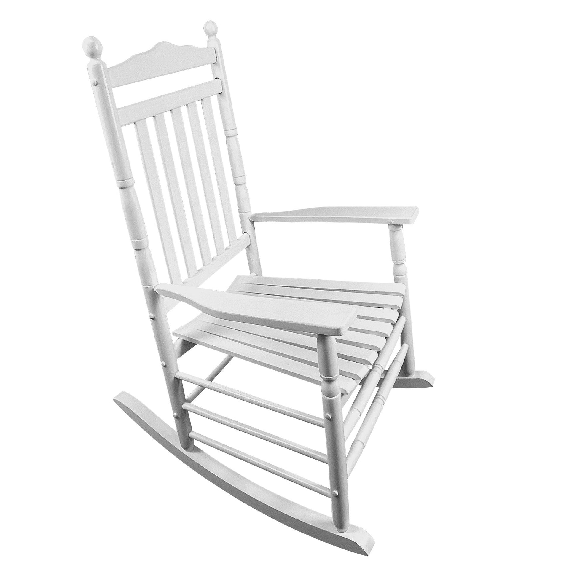 BALCONY PORCH ADULT ROCKING CHAIR - WHITE - FurniFindUSA