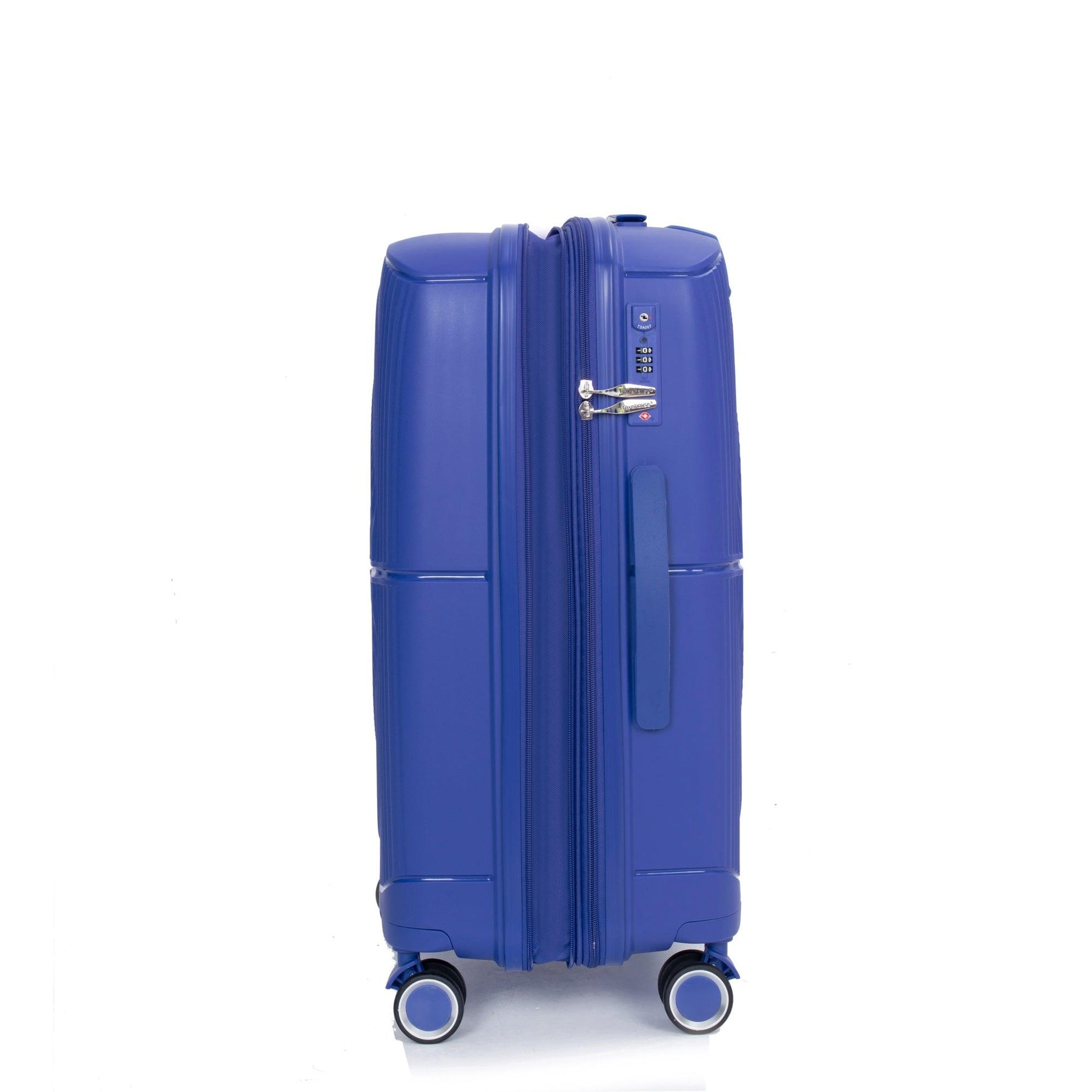 Expandable Hardshell Suitcase Double Spinner Wheels PP Luggage Sets Lightweight Durable ,3-Piece Set (20/24/28) ,Navy - FurniFindUSA