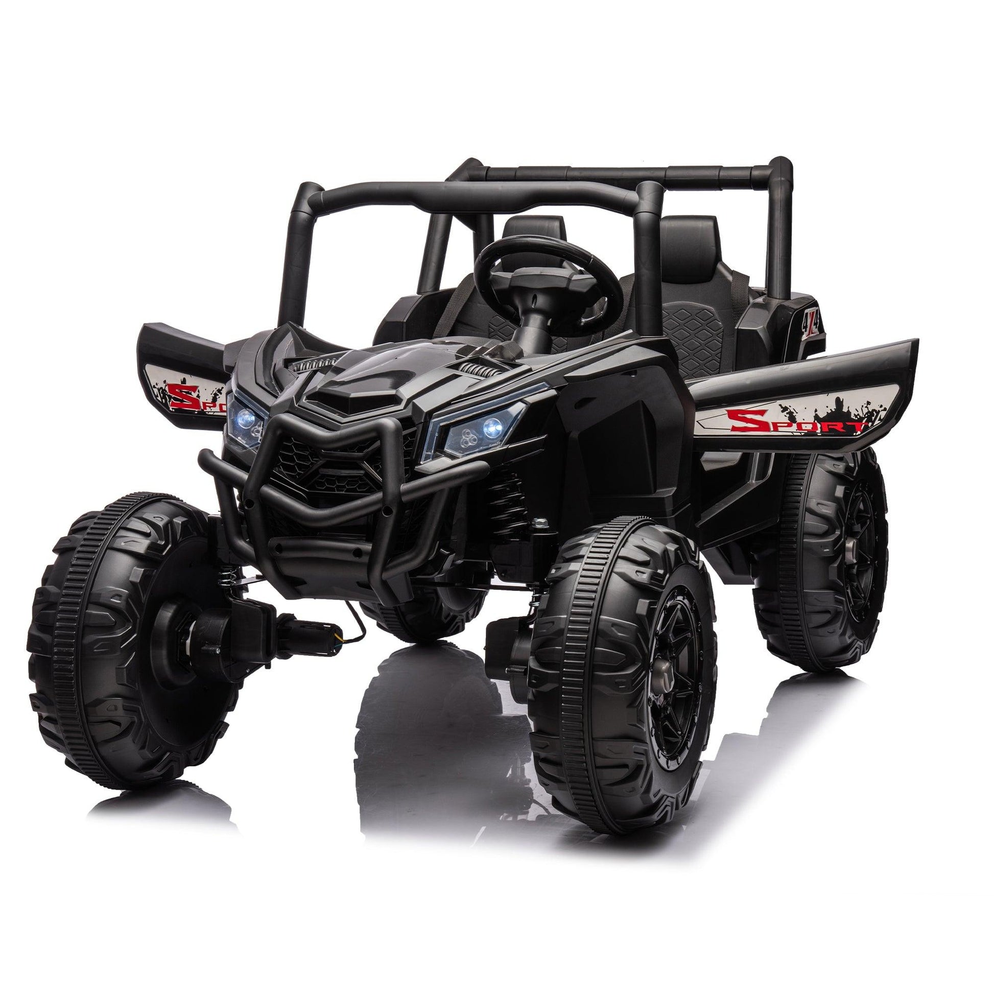 Side by Side 4x4 Ride on Off-Road Truck with Parent Remote Control, Battery Powered Electric Car w/High Low Speed - FurniFindUSA