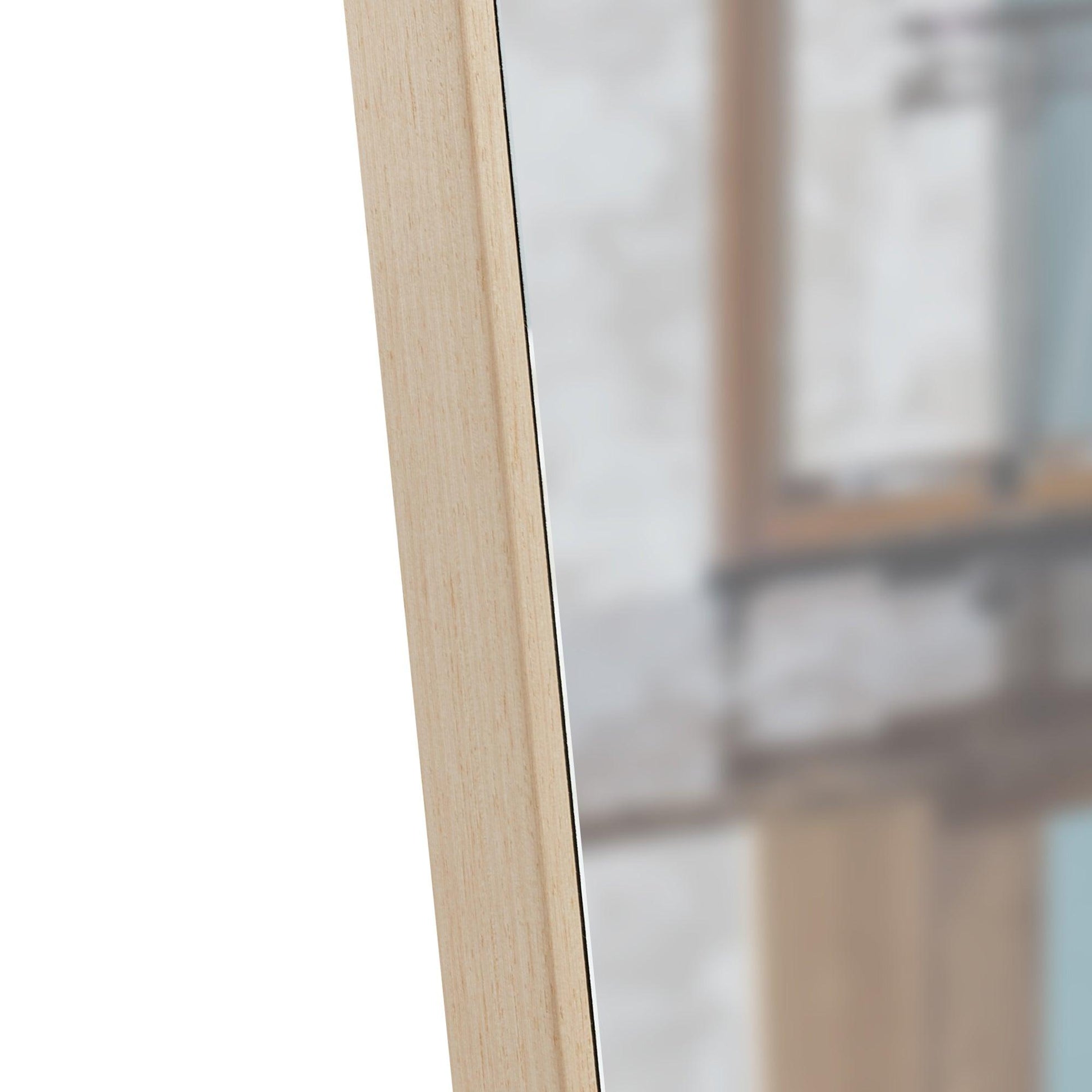 The3rd generation packaging upgrade includes a light oak solid wood frame full length mirror dressing mirror - FurniFindUSA