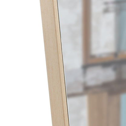 The3rd generation packaging upgrade includes a light oak solid wood frame full length mirror dressing mirror - FurniFindUSA