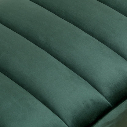 Accent Channel Tufted Ottoman Green Velvet End of Bed Bench (Green) - FurniFindUSA
