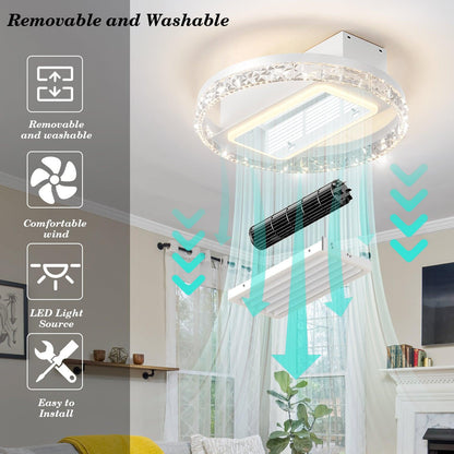 Bladeless Fan Lamp With Lights Dimmable LED - FurniFindUSA