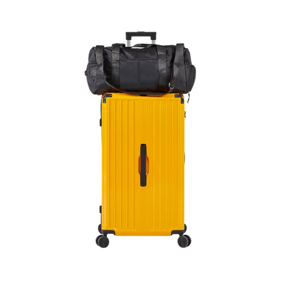 Luggage Set 4 pcs (20"/24"/29"/Travel Bag), PC+ABS Durable Lightweight Luggage with Collapsible Cup Holder TSA Lock, Yellow - FurniFindUSA