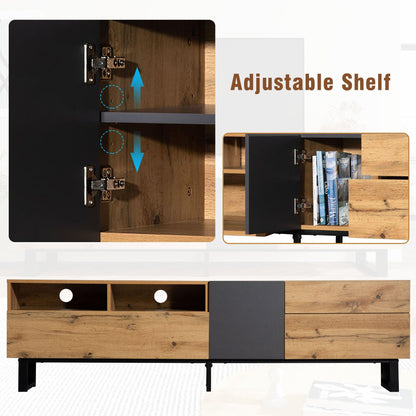 Modern TV Stand for 80'' TV with Double Storage Space - FurniFindUSA