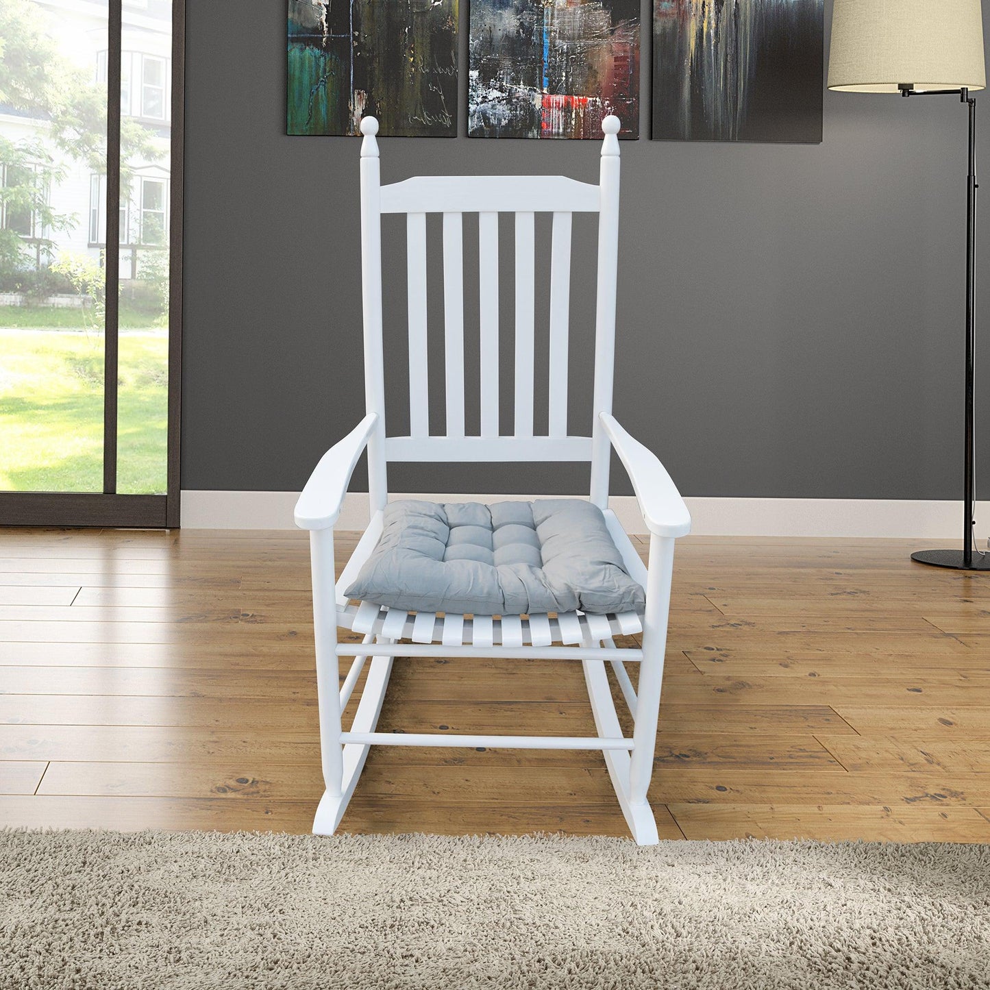 wooden porch rocker chair WHITE - FurniFindUSA