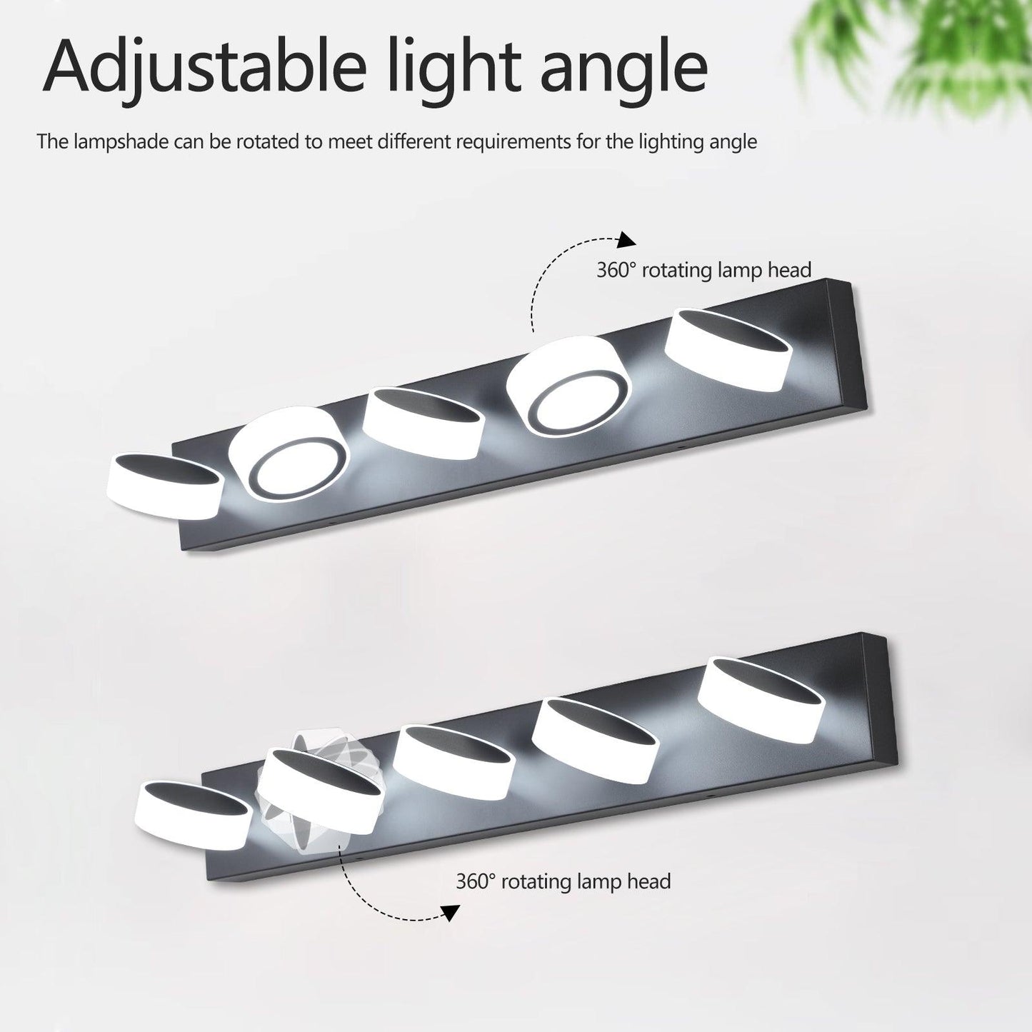 LED Modern Black 5-Light Vanity Lights Fixtures Over Mirror Bath Wall Lighting - FurniFindUSA