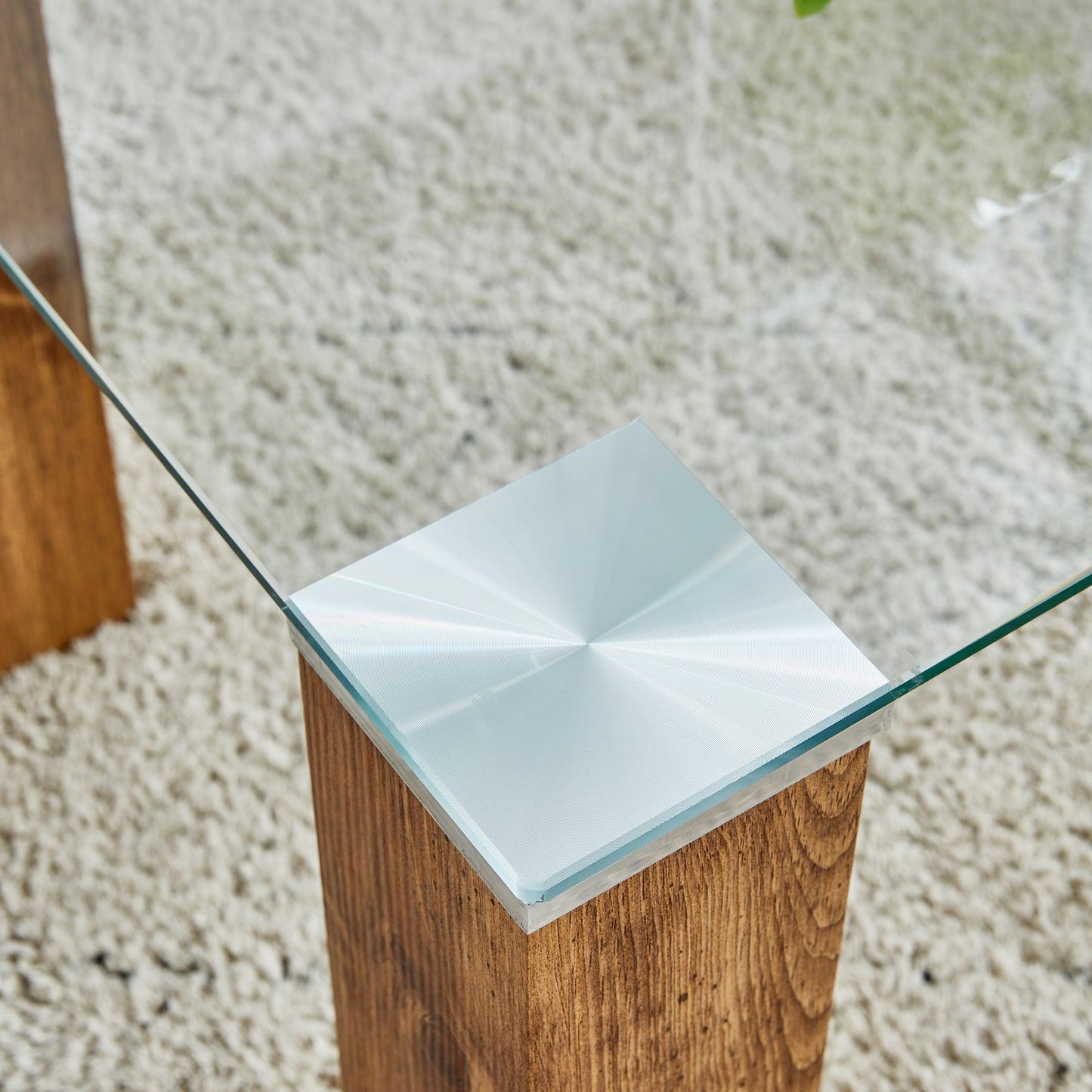 Glass-Top Coffee Table tea table with MDF Legs - Stylish Blend of Elegance and Durability 44.9"*21.7"*16.9" - FurniFindUSA