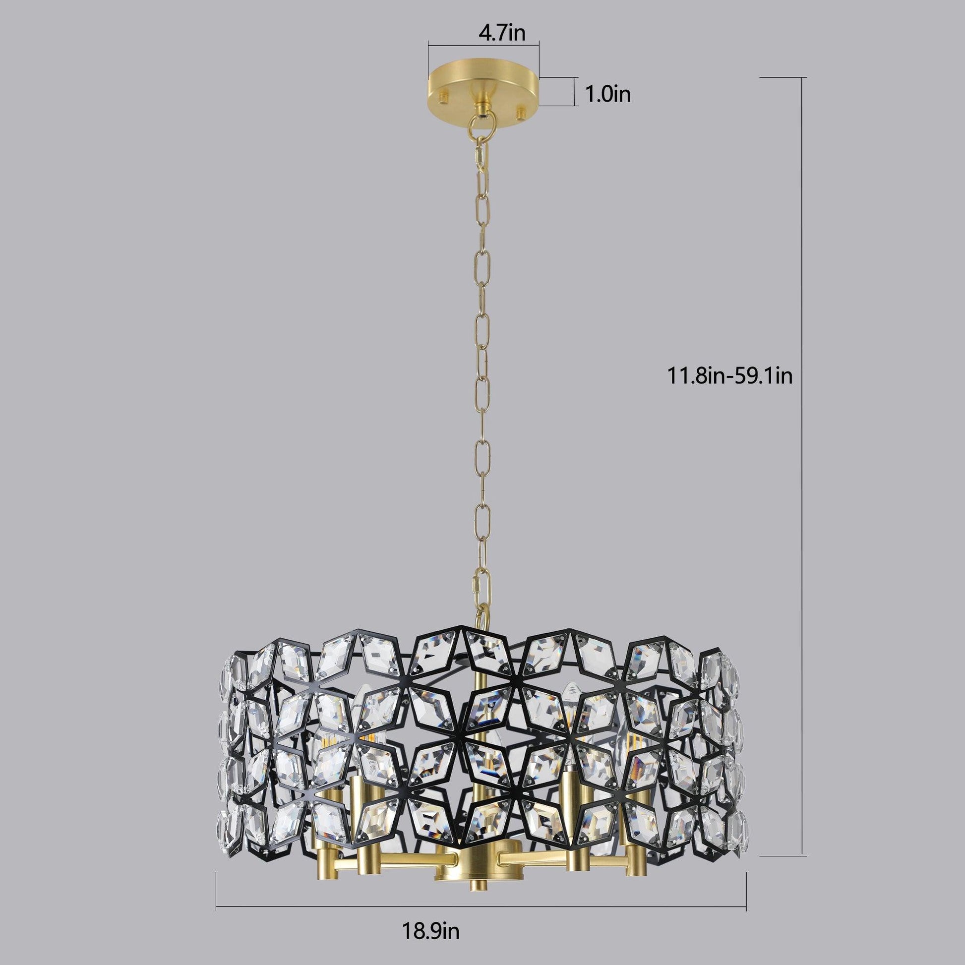 Modern Crystal Chandelier for Living-Room Round Cristal Lamp Luxury Home Decor Light Fixture - FurniFindUSA