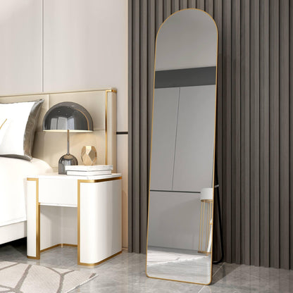 Aluminium alloy Metal Frame Arched Wall Mirror Bathroom Vanity Mirror Bedroom Home Porch - FurniFindUSA