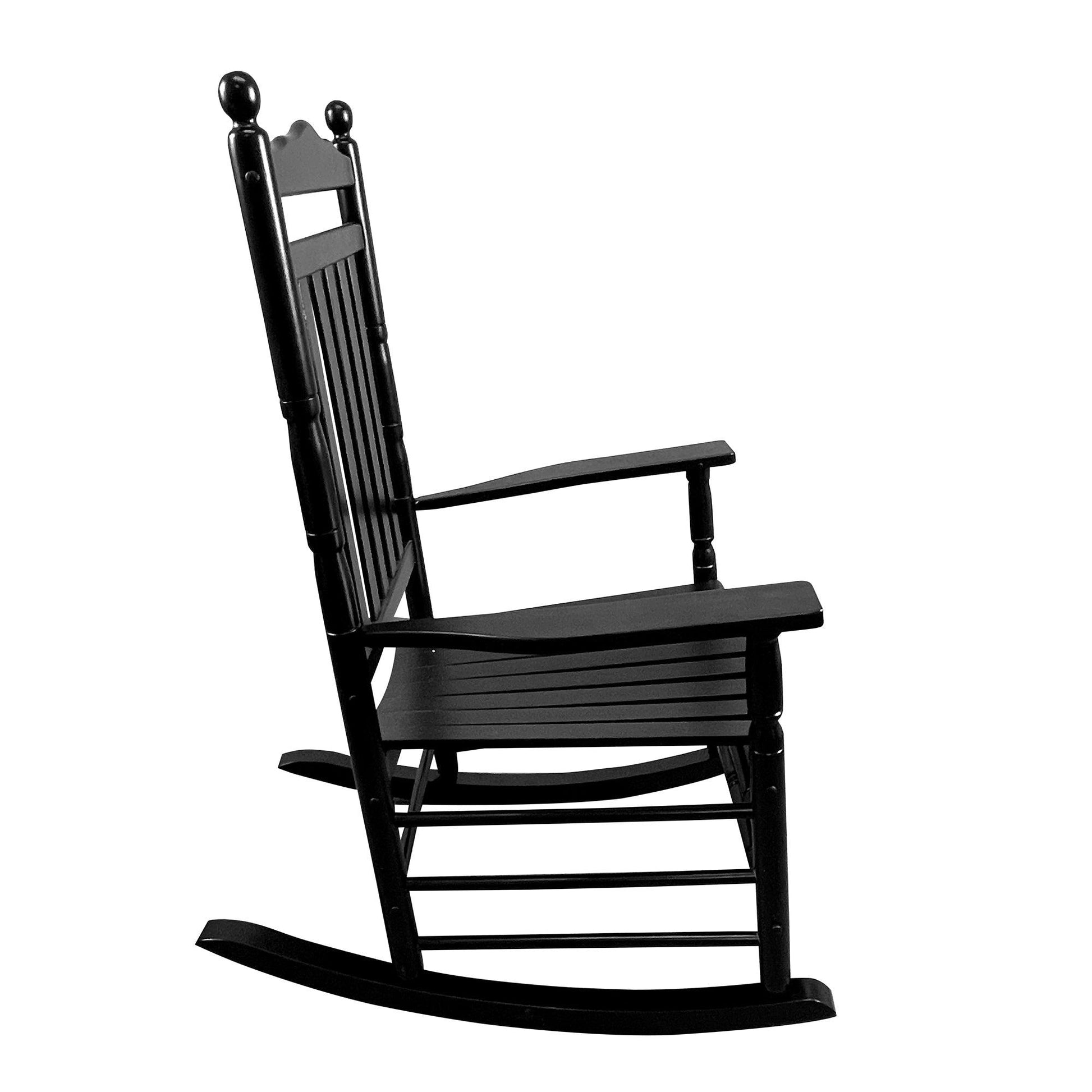 BALCONY PORCH ADULT ROCKING CHAIR-BLACK - FurniFindUSA