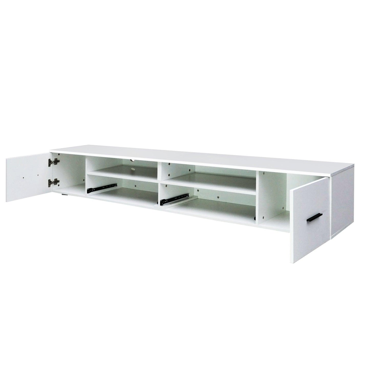 White TV Stand for Living Room Modern Entertainment Center Stand for TV Up to 90 Inch - FurniFindUSA