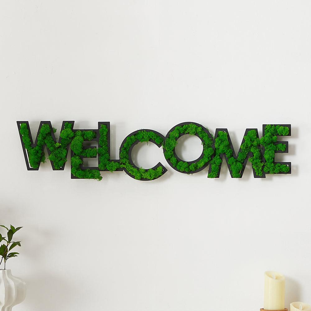 WELCOME Letter Art Moss Wall Decor - FurniFindUSA