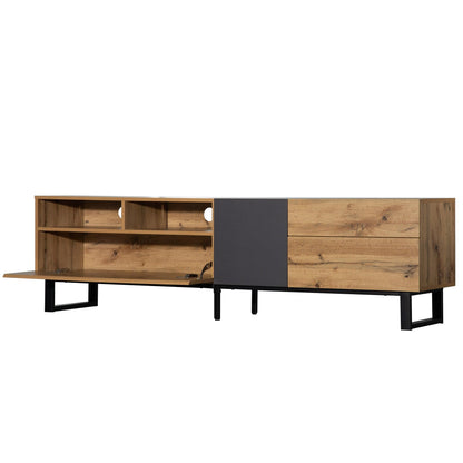 Modern TV Stand for 80'' TV with Double Storage Space - FurniFindUSA