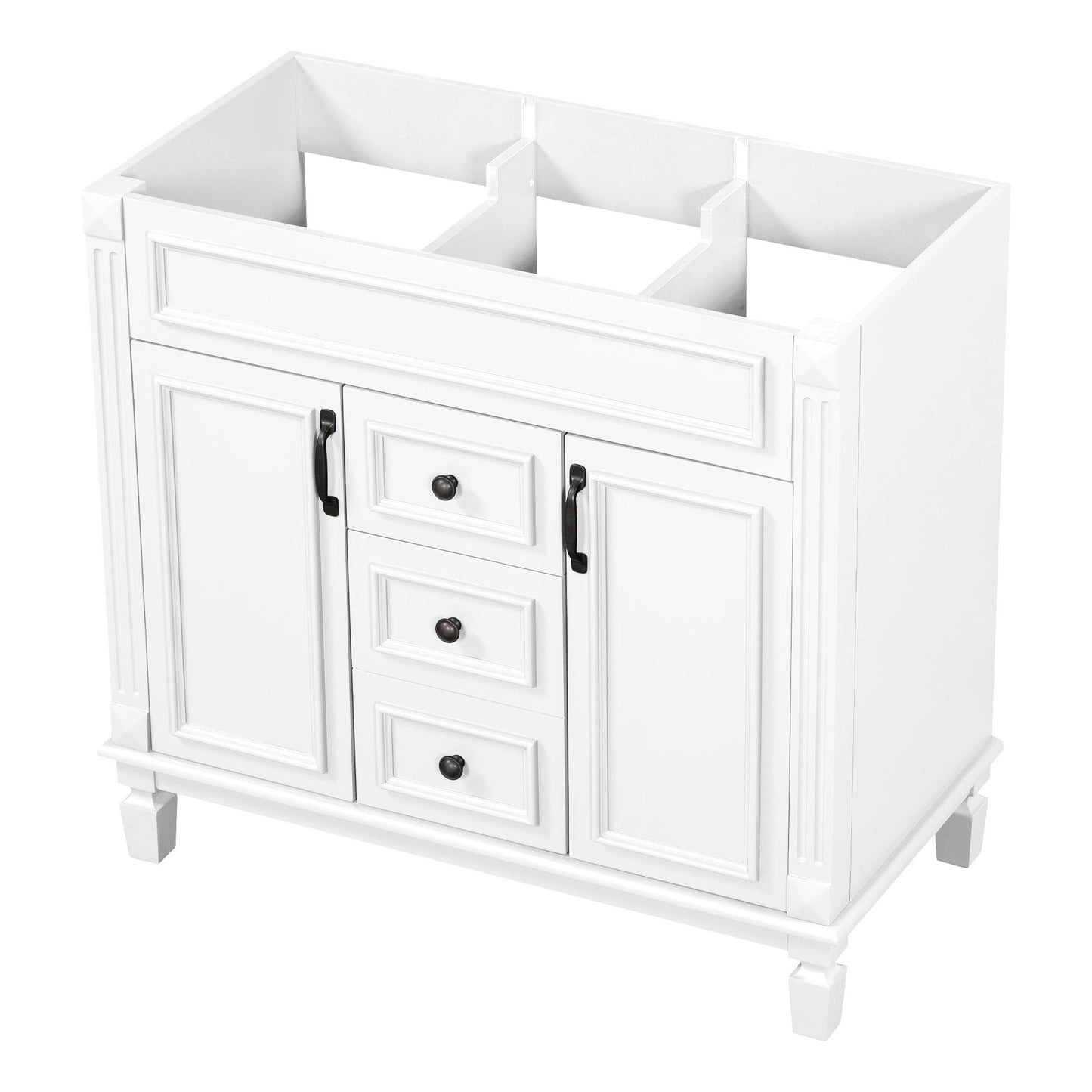 36'' Bathroom Vanity without Top Sink Cabinet only Modern Bathroom Storage Cabinet with 2 Soft Closing Doors and 2 Drawers - FurniFindUSA