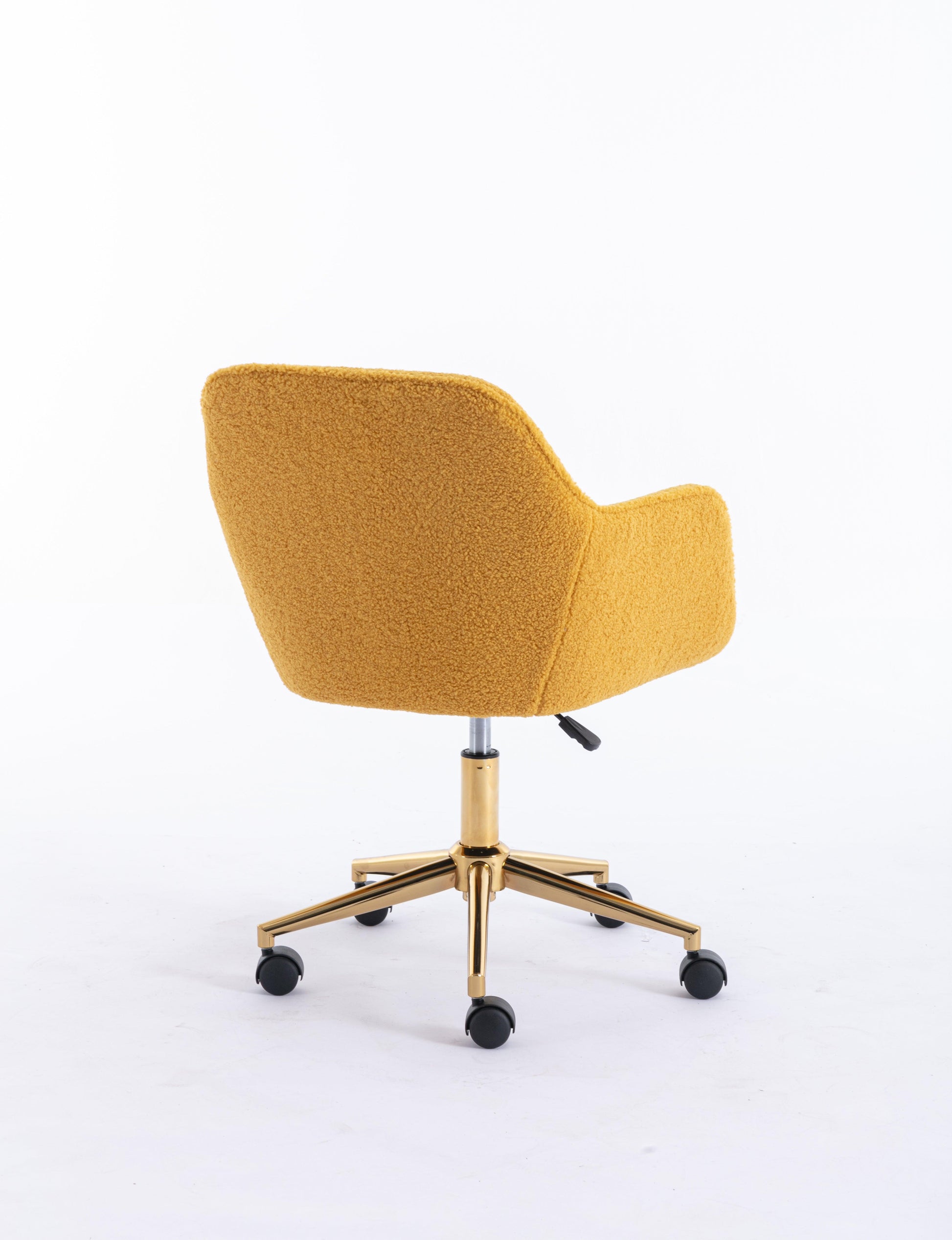 Modern Teddy Fabric Material Adjustable Height 360 Revolving Home Office Chair Yellow - FurniFindUSA