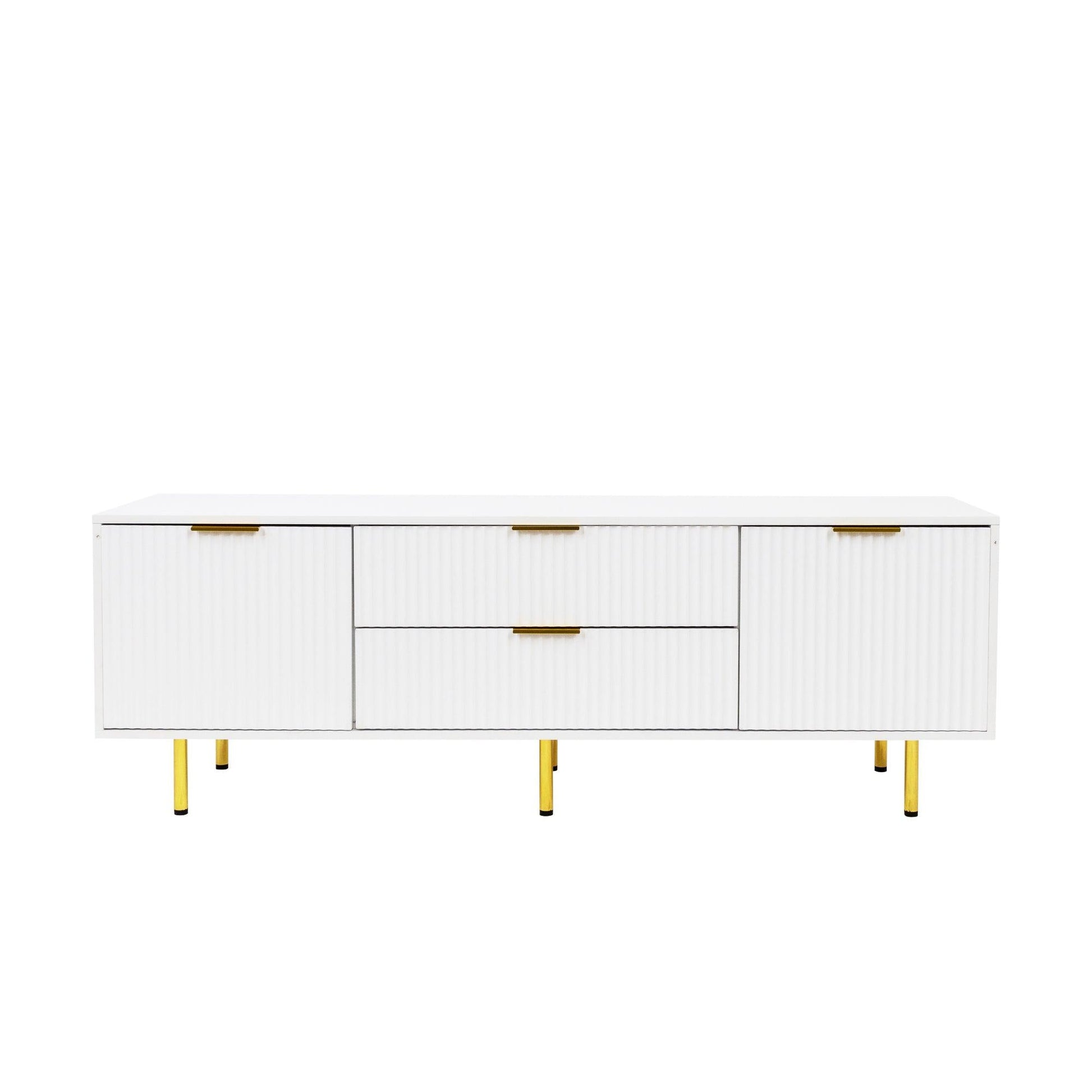 Modern warm white TV cabinet for Living Room Bedroom - FurniFindUSA