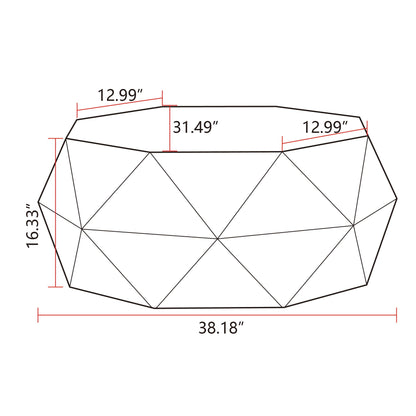 38"Three-dimensional Embossed Pattern Design American Retro Style Coffee Table - FurniFindUSA