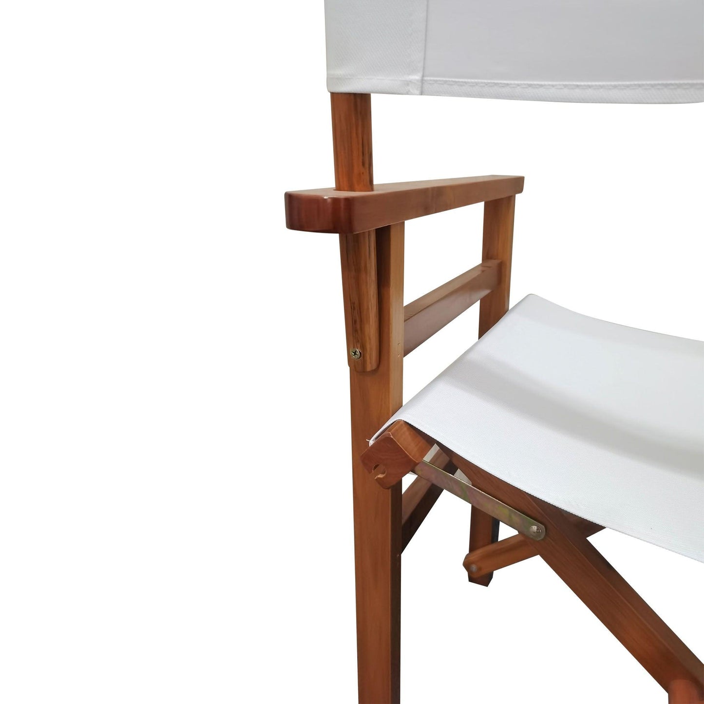 Folding Chair Wooden Director Chair Canvas Folding Chair Folding Chair 2pcs/set populus + Canvas (Color : White) - FurniFindUSA