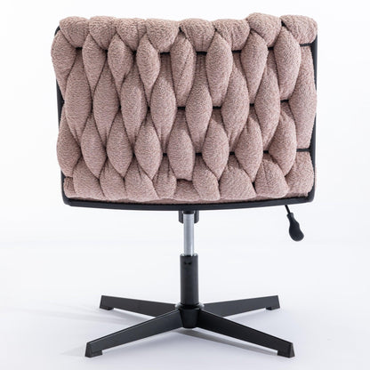 Armless Office Desk Chair No Wheels PINK - FurniFindUSA