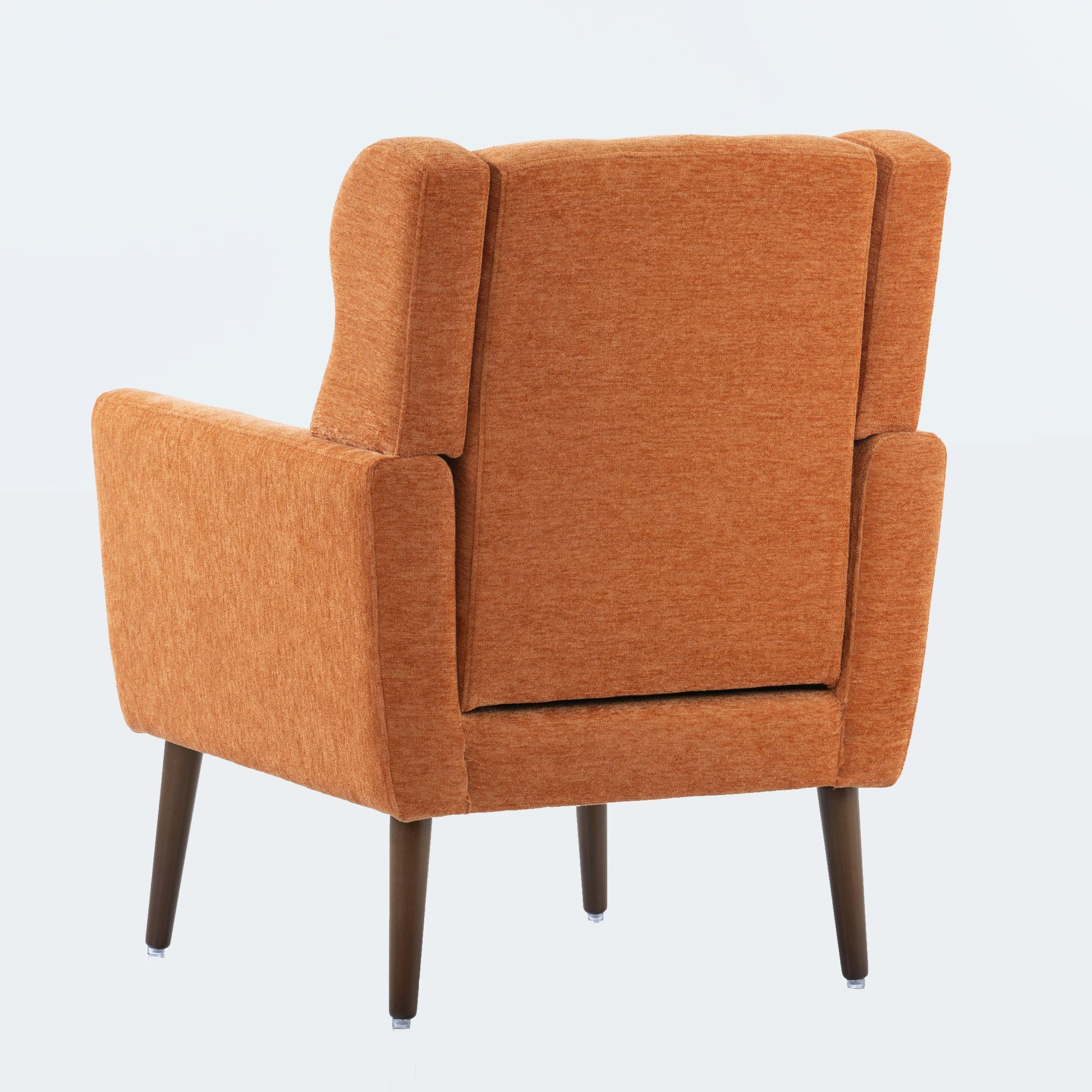 Modern Accent Chair Upholstered Foam Filled Living Room Chairs Comfy Reading Chair Mid Century Modern Chair (Orange) - FurniFindUSA