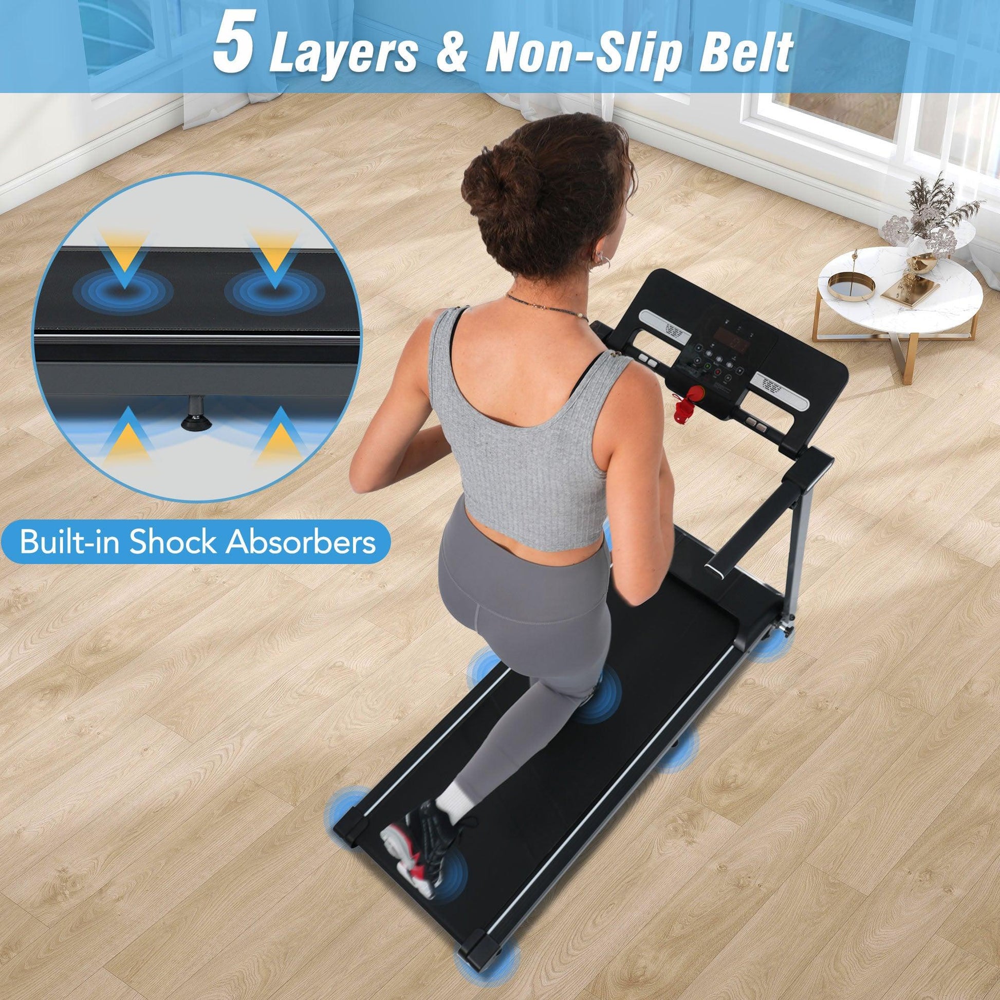 NEW Folding Treadmills Walking Pad Treadmill for Home Office -2.5HP Walking Treadmill With Incline Bluetooth Speaker - FurniFindUSA