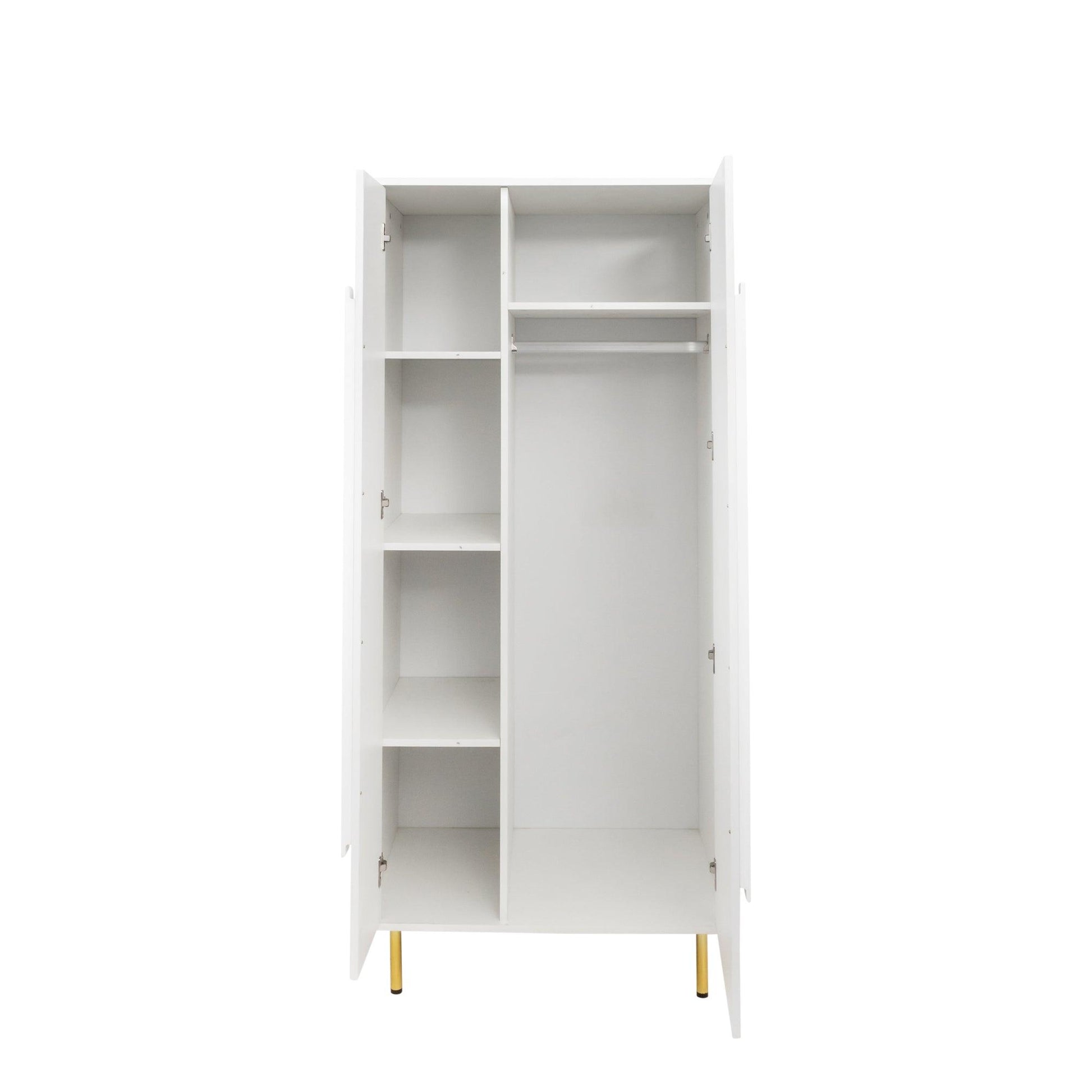 Armoire with 2 Doors with Handle for bedroom White - FurniFindUSA