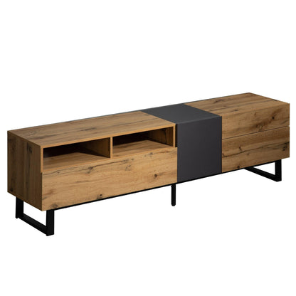 Modern TV Stand for 80'' TV with Double Storage Space - FurniFindUSA