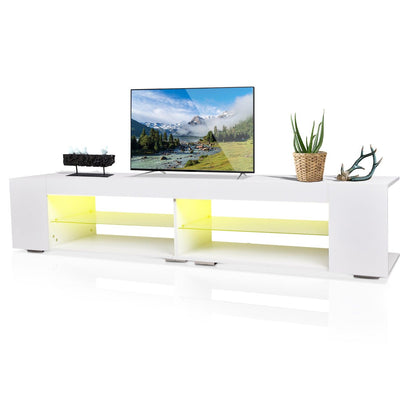 LED TV Stand Modern Entertainment Center with Storage High Gloss Gaming - FurniFindUSA