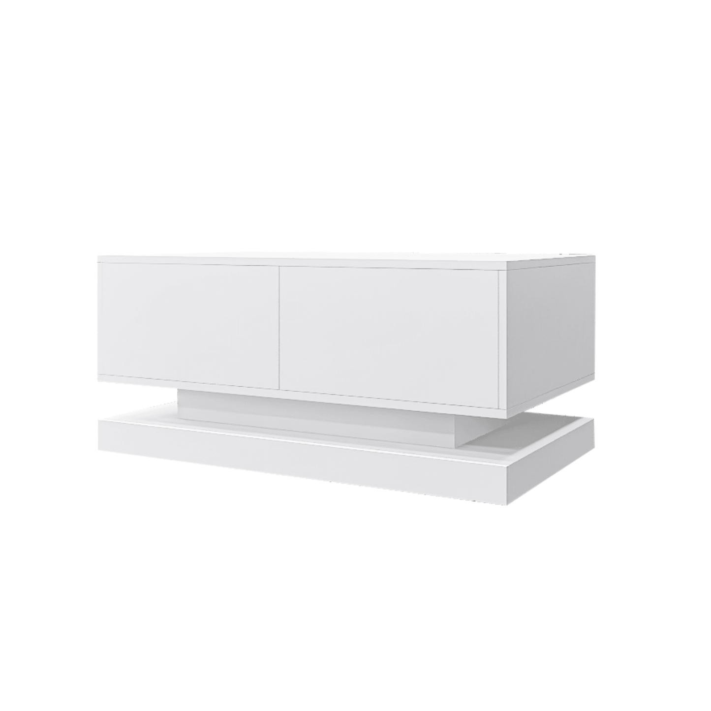 High Glossy Coffee Table with 2 Drawers have RGB Led Light with Buletooth Control - FurniFindUSA