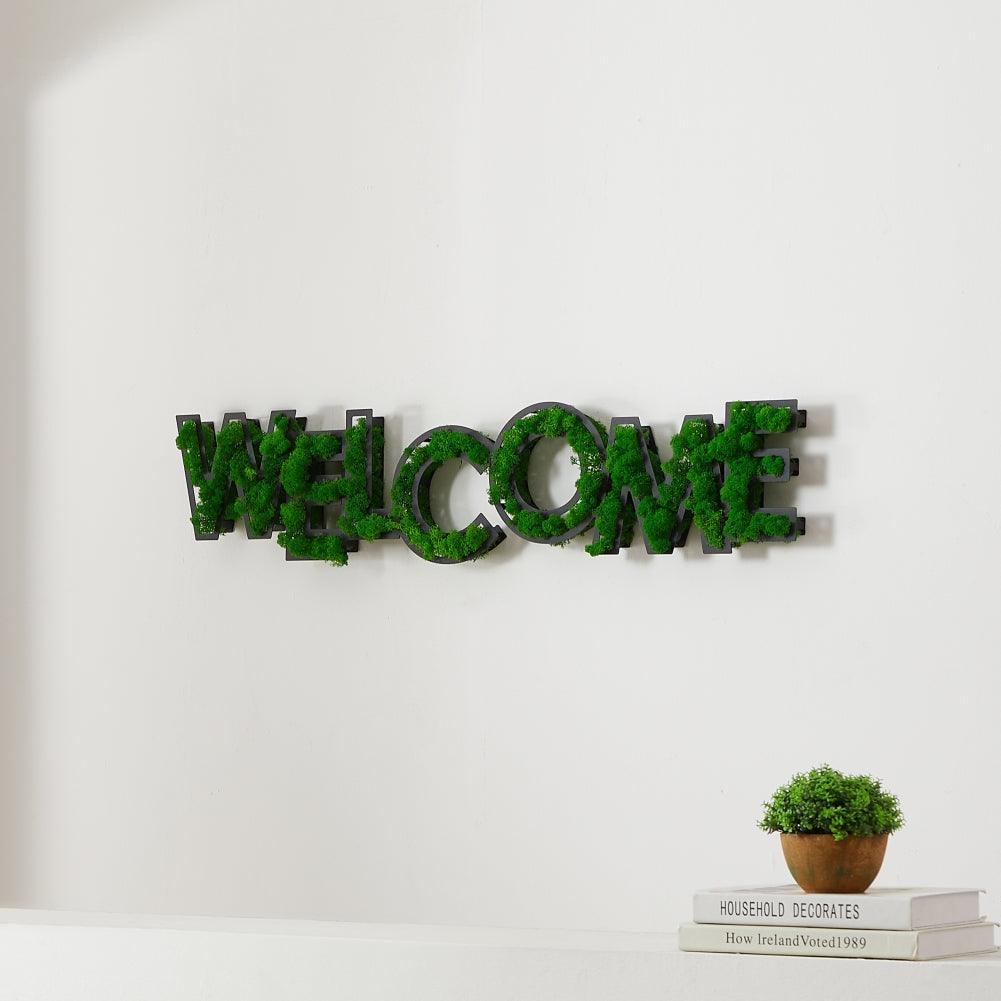 WELCOME Letter Art Moss Wall Decor - FurniFindUSA