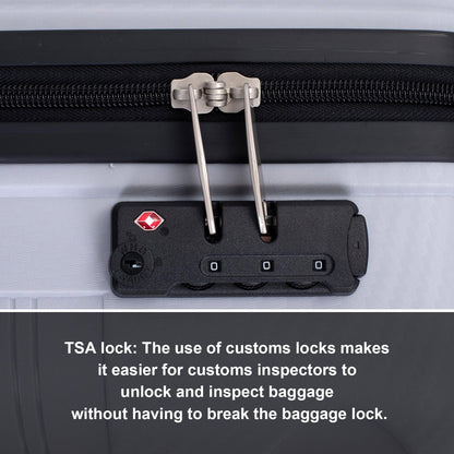 Hardshell Suitcase Spinner Wheels PP Luggage Sets Lightweight Durable Suitcase with TSA Lock,3-Piece Set (20/24/28) ,Silver - FurniFindUSA