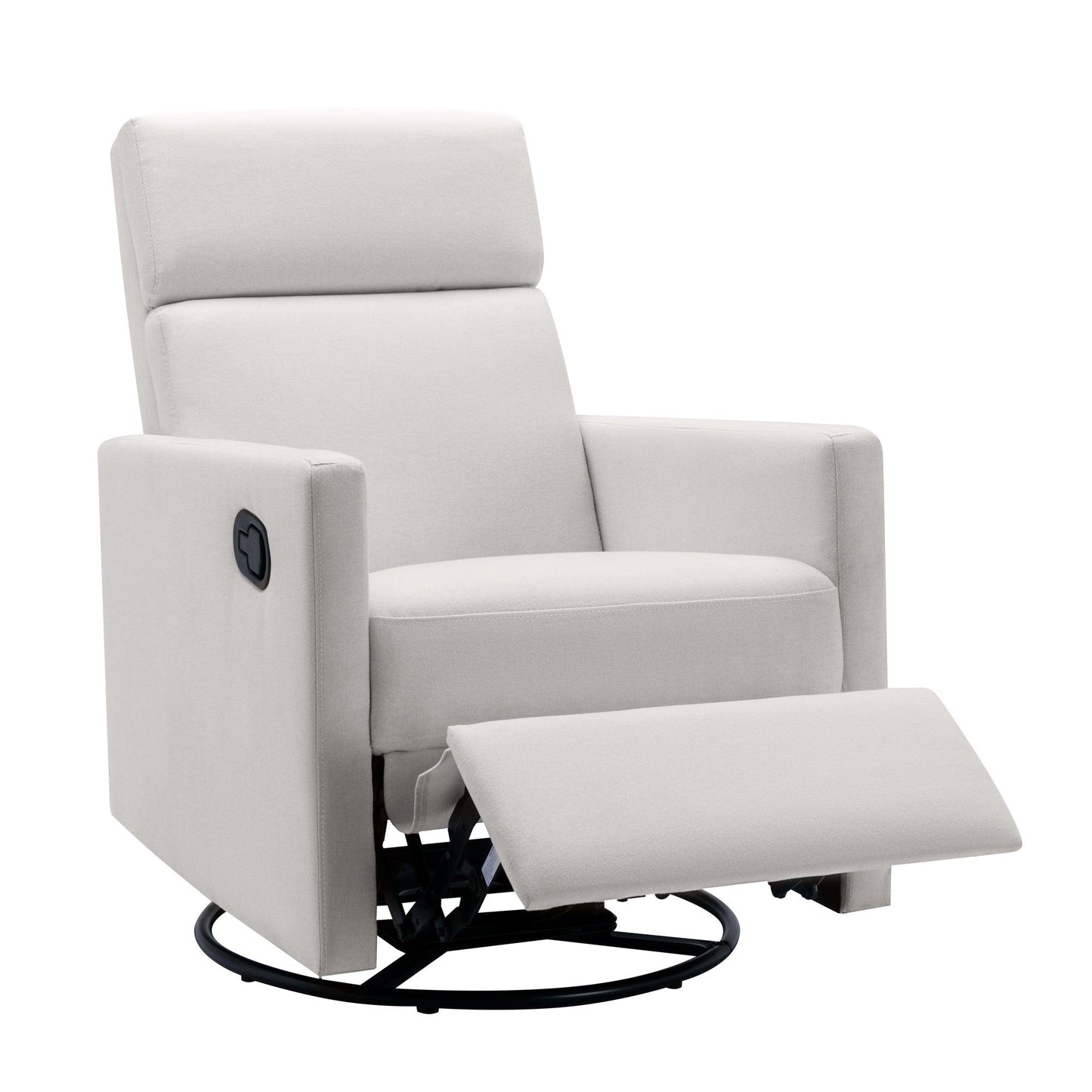 Modern Upholstered Rocker Nursery Chair Plush Seating Glider Swivel Recliner Chair Beige - FurniFindUSA