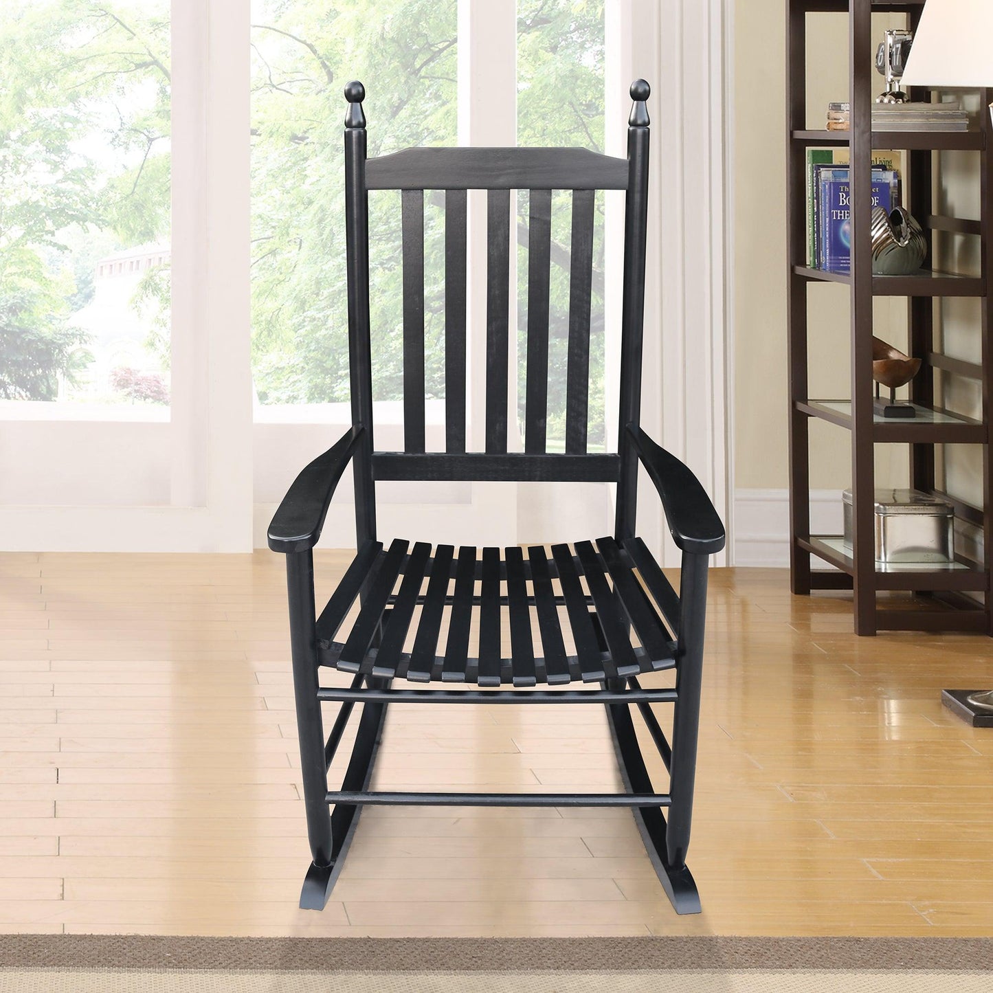 wooden porch rocker chair BLACK - FurniFindUSA