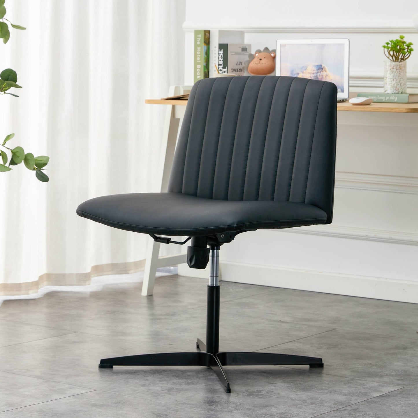 Black High Grade Pu Material. Home Computer Chair Office Chair Adjustable 360 ° Swivel Cushion Chair - FurniFindUSA