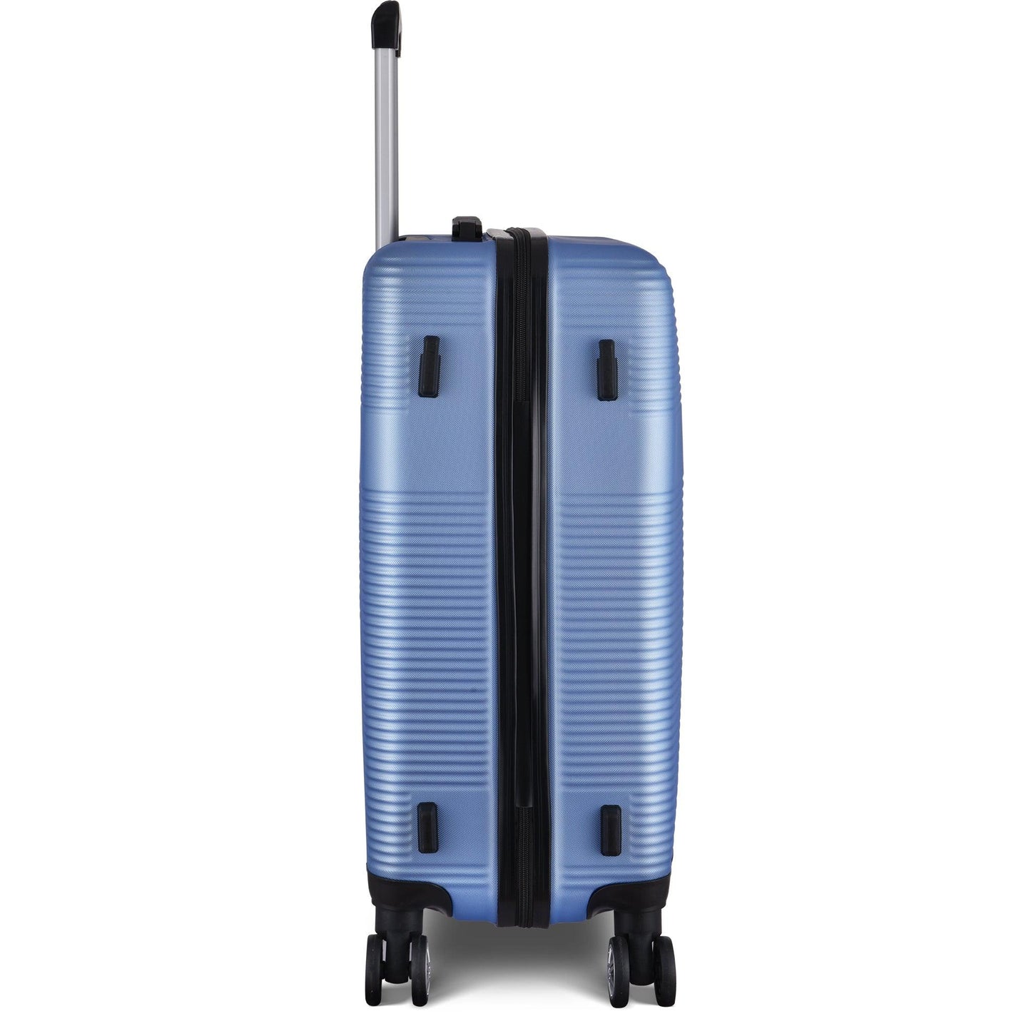 3 Piece Luggage with TSA Lock ABS, Durable Luggage Set, Spinner Wheels Cross Stripe Luggage Sets 20in/24in /28in Light Blue - FurniFindUSA