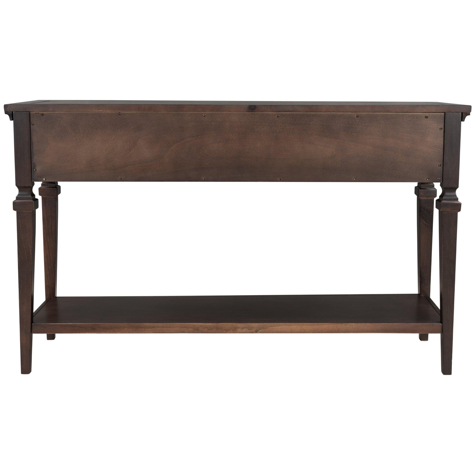 TREXM Classic Retro Style Console Table with Three Top Drawers and Open Style Bottom Shelf (Espresso) - FurniFindUSA