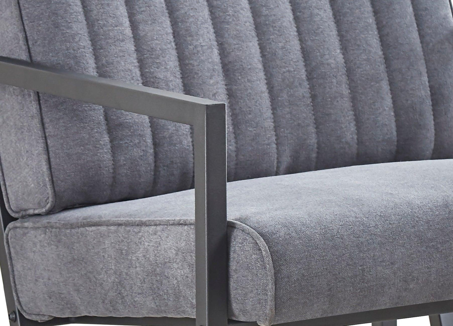 Modern design high quality fabric (GREY)+ steel armchair for Kitchen Dining - FurniFindUSA