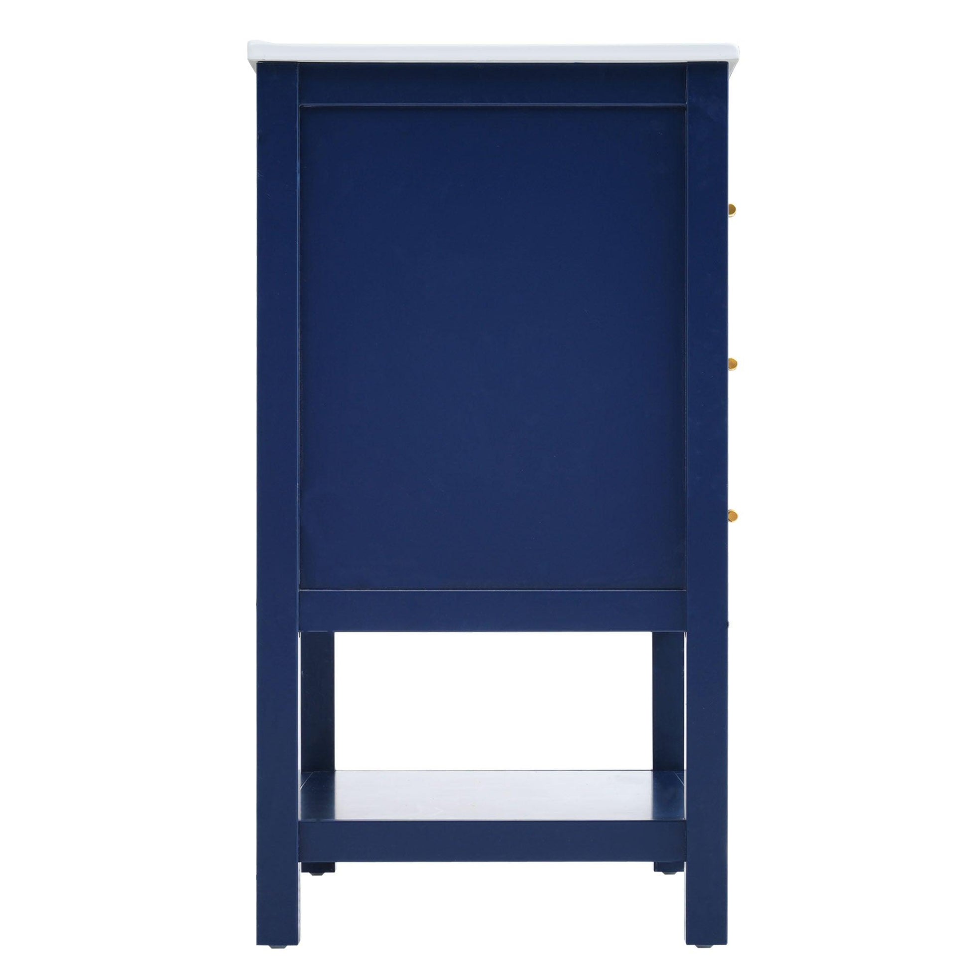 [Viedo]Modern 30inch Navy Blue/White Bathroom Vanity Cabinet Combo with Open Storge, Two Drawers - FurniFindUSA