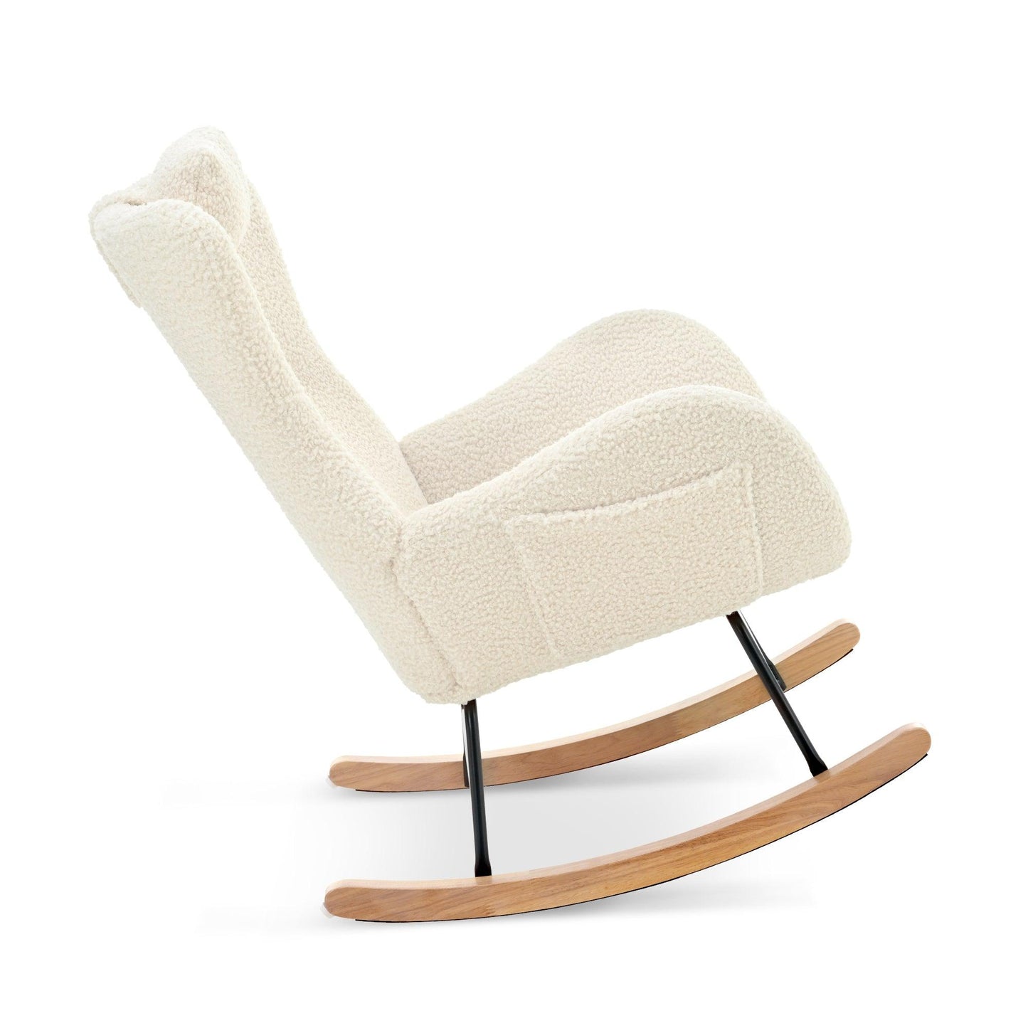 Rocking Chair - with rubber leg and cashmere fabric suitable for living room and bedroom - FurniFindUSA