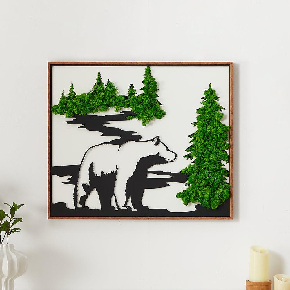 Bear Metal Art Moss Wall Decor - FurniFindUSA