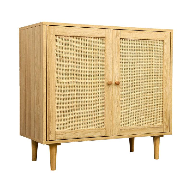 Rattan Storage Cabinet: Accent Cabinet with Doors Buffet Cabinet with Storage for Living Room Hallway Bedroom - FurniFindUSA