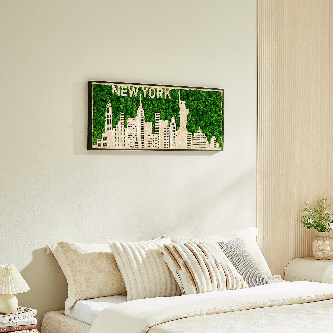 New York Moss City Silhouette Metal Wall Art Small - FurniFindUSA