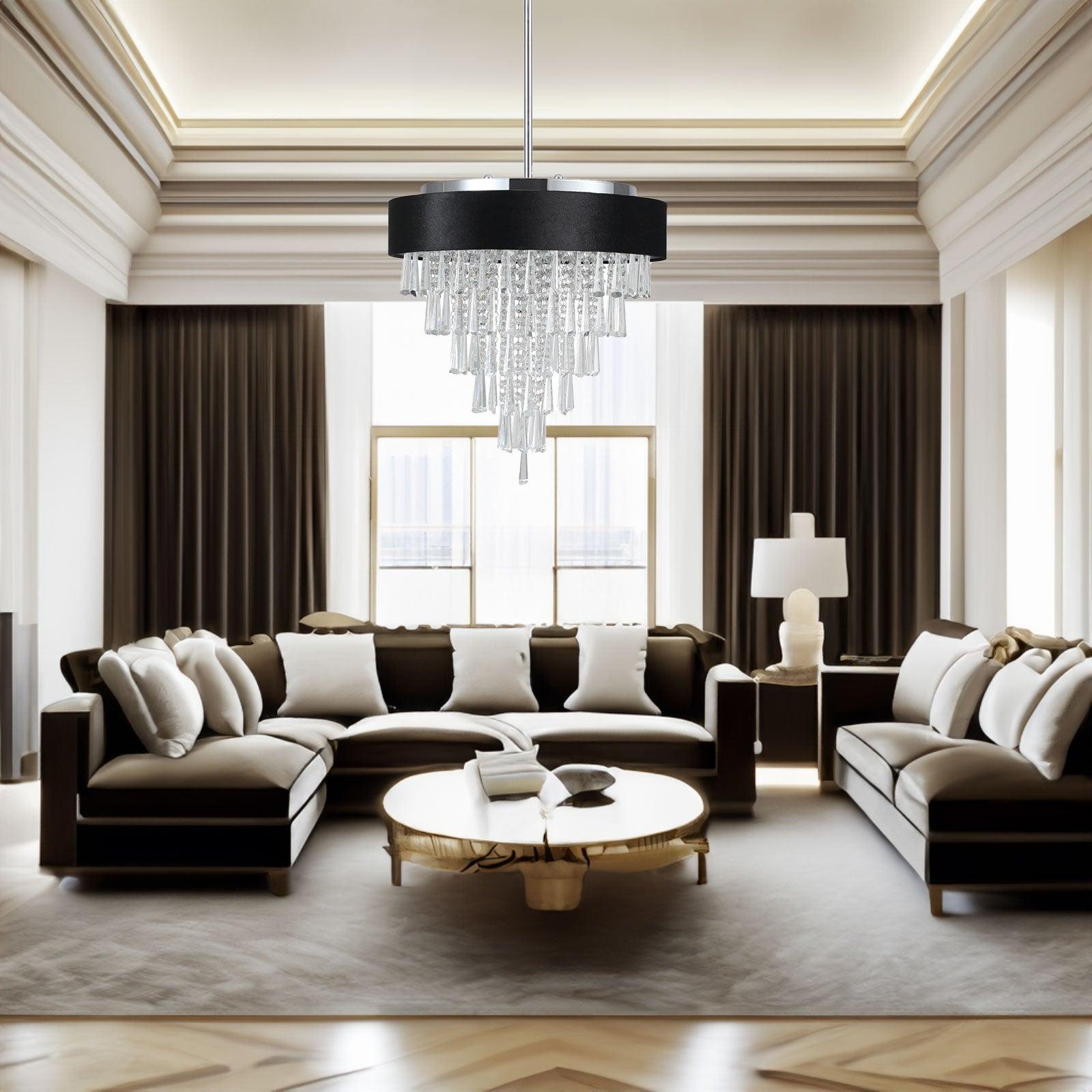 Modern Crystal Chandelier for Living-Room Round Cristal Lamp Luxury Home Decor Light Fixture - FurniFindUSA