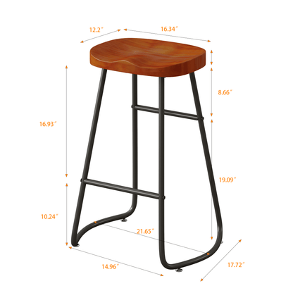 29.52" Stylish and Minimalist Bar Stools Set of 2 Counter Height Bar Stools for Kitchen Island Brown - FurniFindUSA