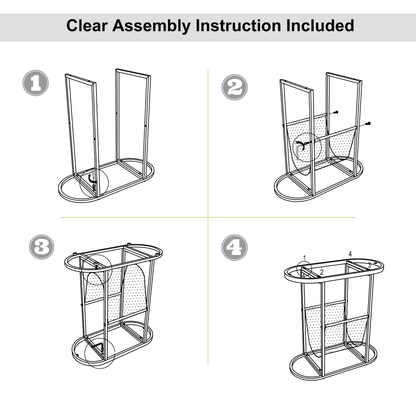 Glass Oval Small Side Tables Living Room Small Space With Magazines Organizer Storage Space (Set of 2) - FurniFindUSA