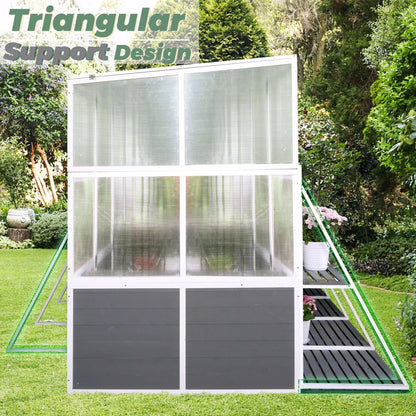 Greenhouse Wooden Lean to Greenhouses for Outdoors Heavy Duty Walk in Green House for Outside Winter - FurniFindUSA