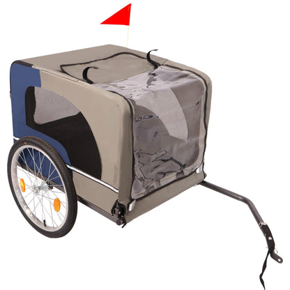 Tangkula Dog Bike Trailer Breathable Mesh Dog Cart with 3 Entrances Safety Flag 8 Reflectors - FurniFindUSA