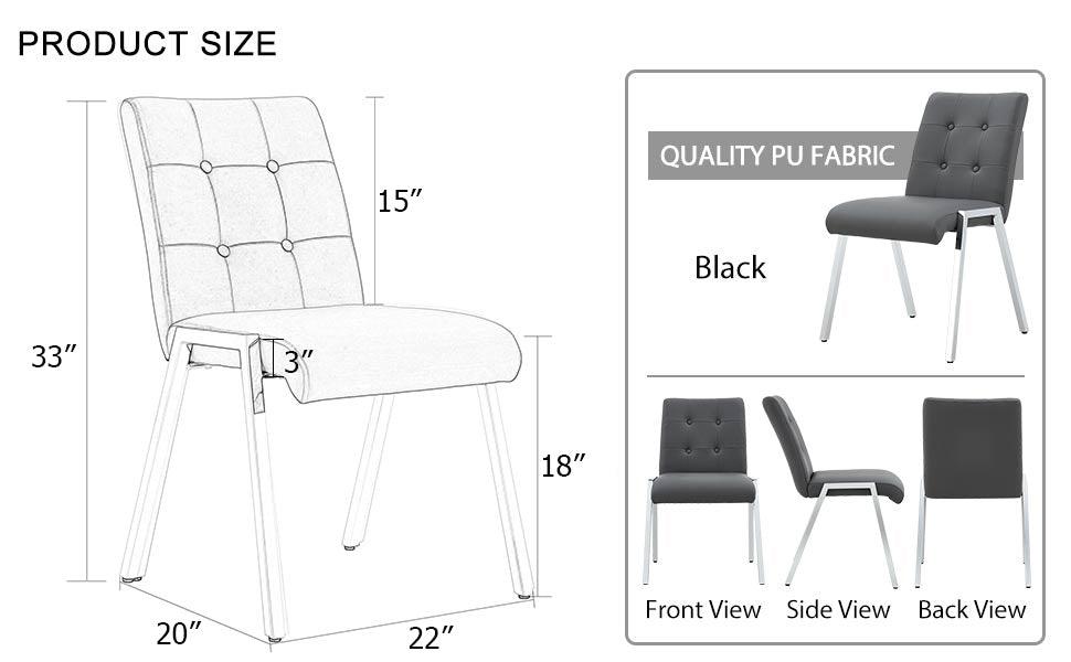 Grid armless high back dining chair 2-piece set office chair - FurniFindUSA