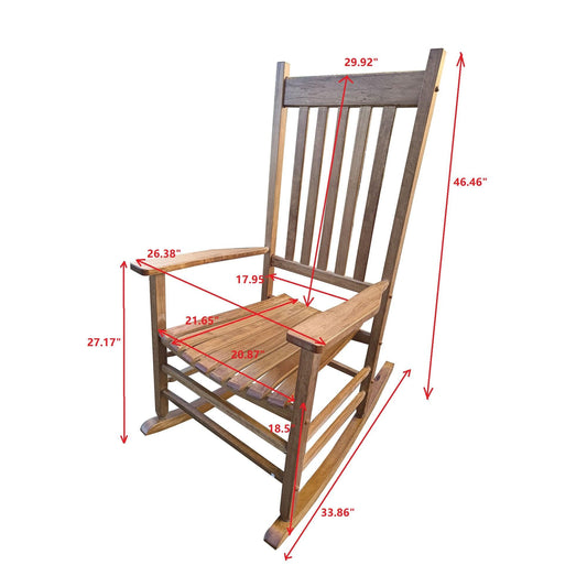 BALCONY PORCH ADULT ROCKING CHAIR Brown - FurniFindUSA